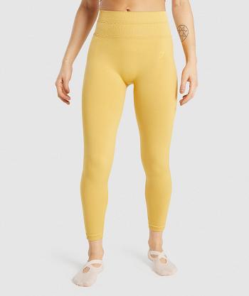 Legginsy Damskie Gymshark Studio Żółte | PL 2314GSO